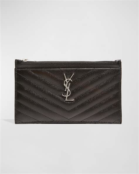 saint laurent ysl monogram chevron quilted pouch bag/wallet|Saint Laurent Monogram Quilted Leather Wallet Clutch.